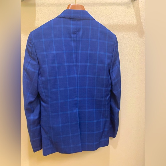 NWOT ROSSI MAN BLUE CHALK STRIPE SIZE 34S 3PC SUIT - Picture 2 of 11